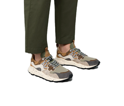 YAMANO 3 MAN Sneakers in suede e tessuto tecnico - Grigio scuro